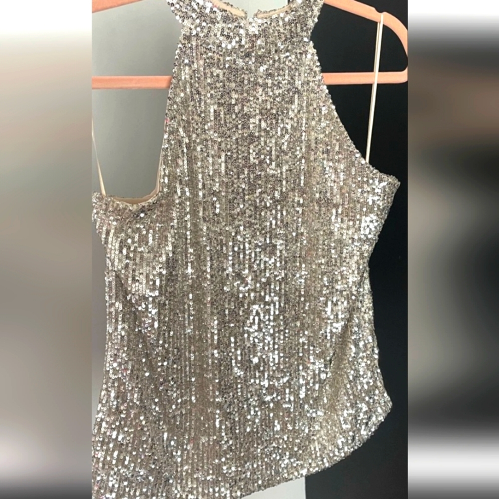 Sequin halter neck cable and gauge